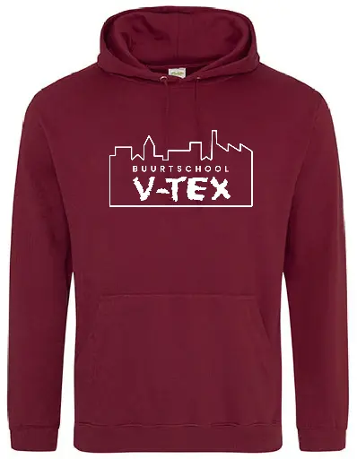 Volwassenen - Hoodie - V-TEX- BURGUNDY