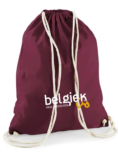 [DNSS-BELG-T-WM110+belgiekWI/GO-BURGUNDY] Gymtas - Belgiek - Bordeaux