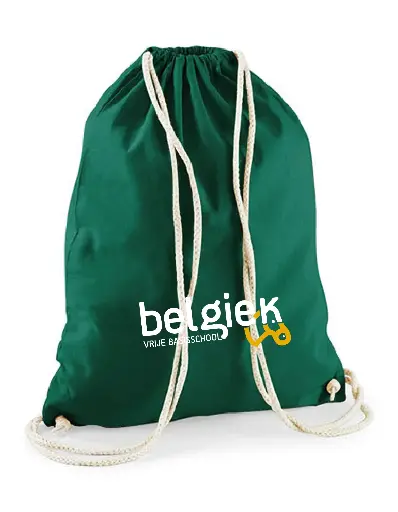 [DNSS-BELG-T-WM110+belgiekWI-BOTTLEGREEN] Gymtas - Belgiek - Groen