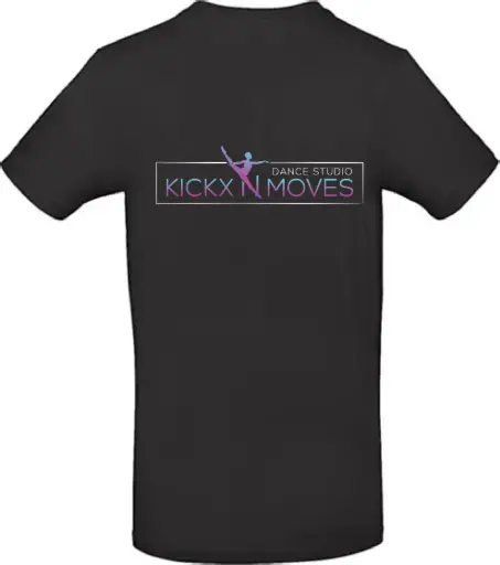 T-shirt - Kids - Kickx N Moves- Zwart - Multicolor logo