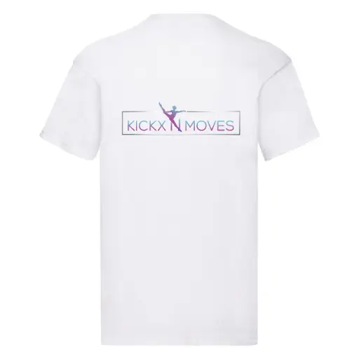 T-shirt - Volwassenen - Kickx N Moves- Wit - Multicolor logo