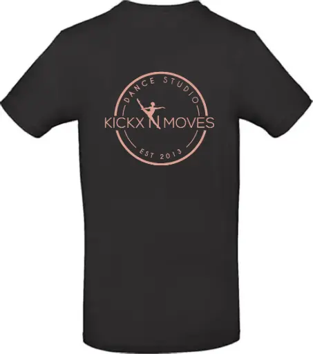 T-shirt - Volwassenen - Kickx N Moves- Zwart - Rosegold logo
