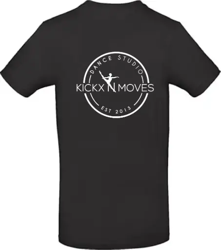 T-shirt - Volwassenen - Kickx N Moves- Zwart - Wit logo