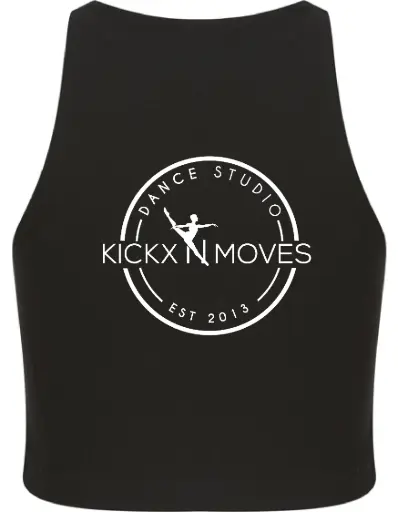 Croptop - Volwassenen - Kickx N Moves- Zwart - Wit logo