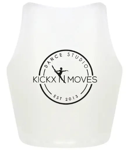 Croptop - Volwassenen - Kickx N Moves- Wit - Zwart logo