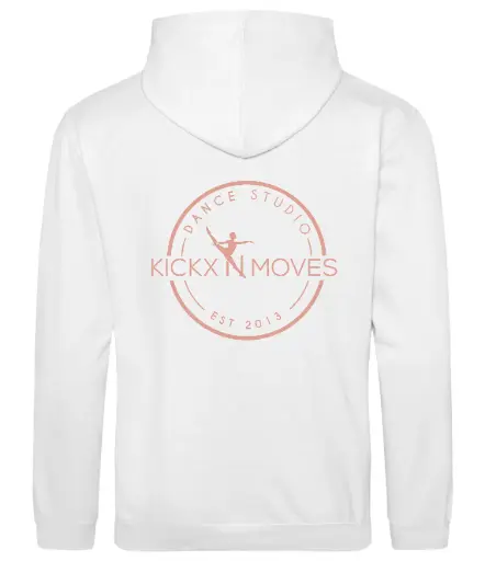 Hoodie - Kids - Kickx N Moves- Wit - Rosegold logo