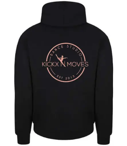 Zoodie - Volwassenen - Kickx N Moves- Zwart - Rosegold logo