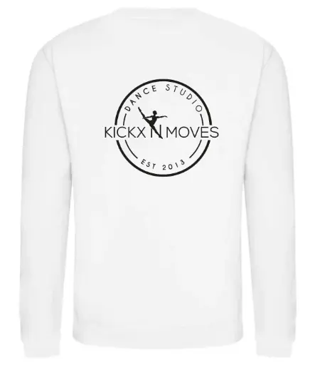 Sweater - Kids - Kickx N Moves- Wit - Zwart logo