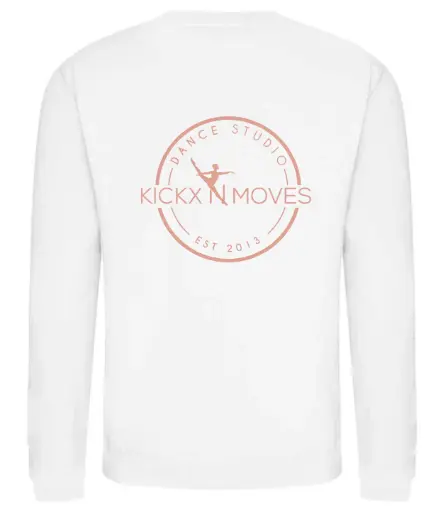 Sweater - Volwassenen - Kickx N Moves- Wit - Rosegold logo