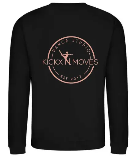 Sweater - Volwassenen - Kickx N Moves- Zwart - Rosegold logo