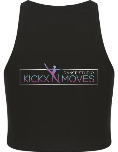 Croptop - Volwassenen - Kickx N Moves- Zwart - Multicolor logo