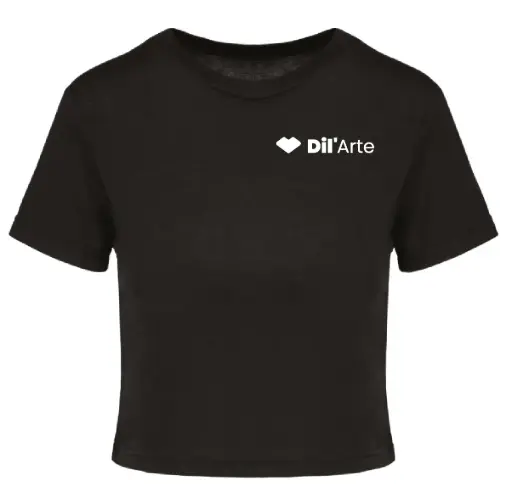 Cropped T-shirt- Dil'Arte - Volwassenen - Zwart