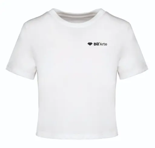 Cropped T-shirt- Dil'Arte - Volwassenen - Wit