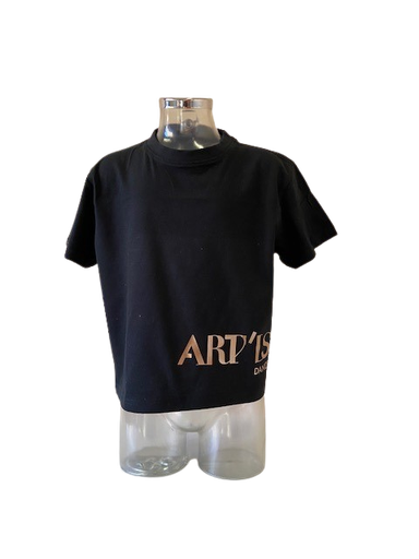 Cropped T-shirt - Art'is - Kids - Zwart