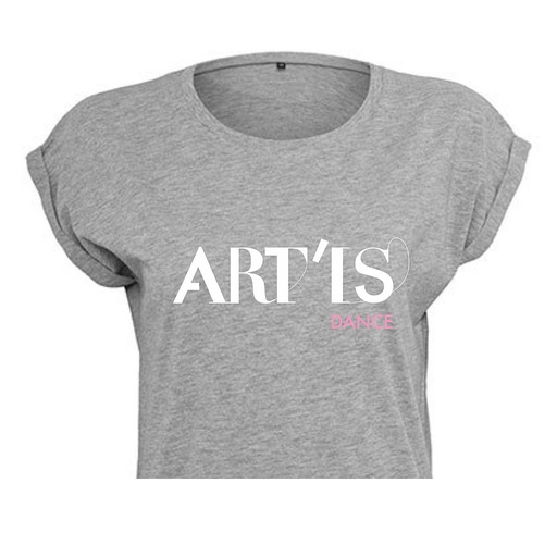 Korte t-shirt - Art'is - Dames - Lichtgrijs