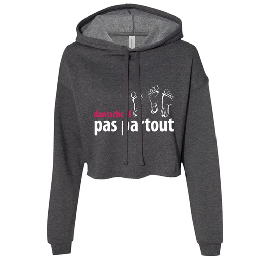Cropped Hoodie - Pas Partout - Dames - Donkergrijs