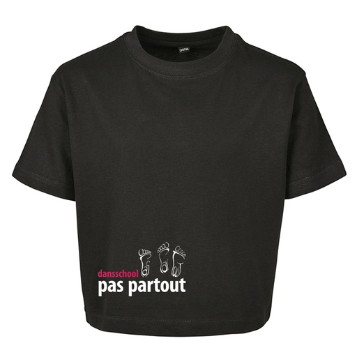 Cropped T-shirt - Pas Partout - Kids - Zwart