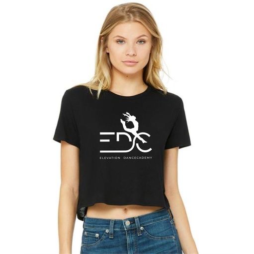 Korte T-shirt - EDC - Dames - Zwart