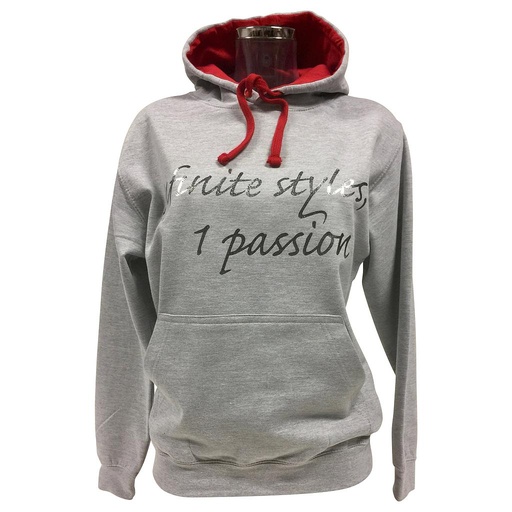 Hoodie - Izegemse Dansacademie - Volwassenen - Grijs/Rood