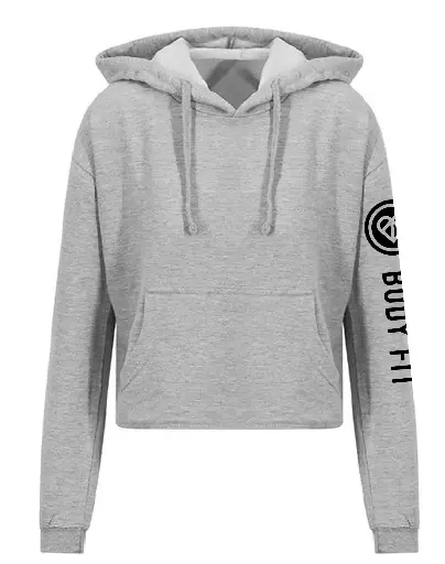 Cropped Hoodie - Body Fit - Dames - Grijs