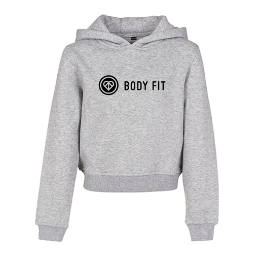 Cropped Hoodie - Body Fit - Kids - Grijs