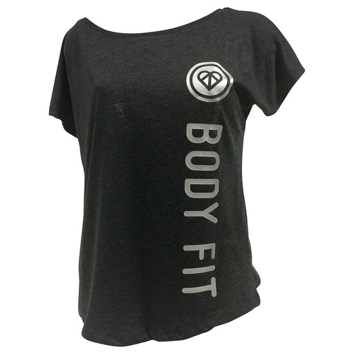 Losse t-shirt - Body Fit - Dames - Donkergrijs
